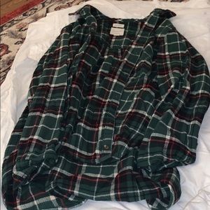 Green button up shirt